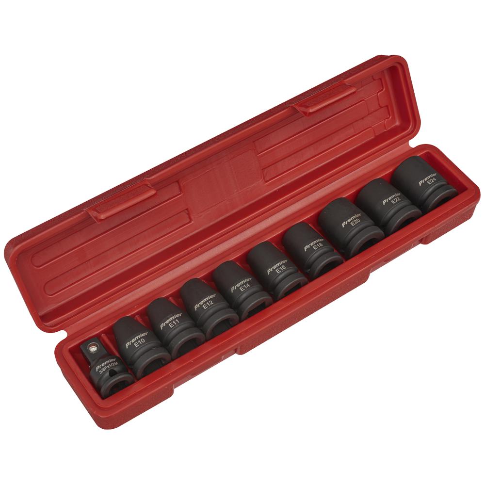 Sealey 9 Piece 1/2" Drive Impact Torx Socket Set 1/2