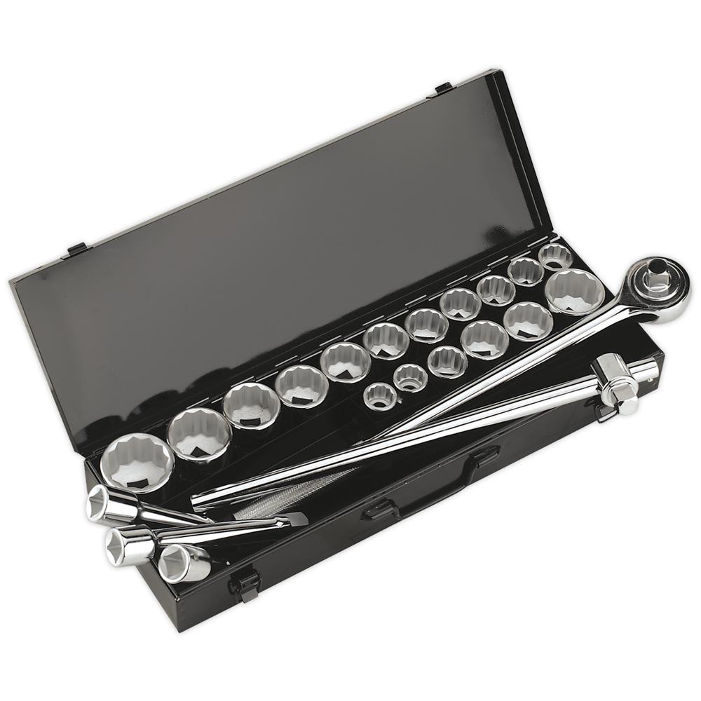 Sealey 22 Piece 3/4" Drive Bi Hexagon WallDrive Socket Set Metric and Imperial 3/4