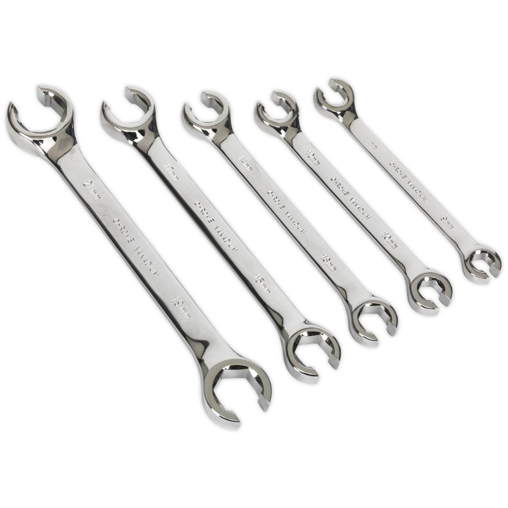 Sealey 5 Piece Flare Nut Spanner Set Metric
