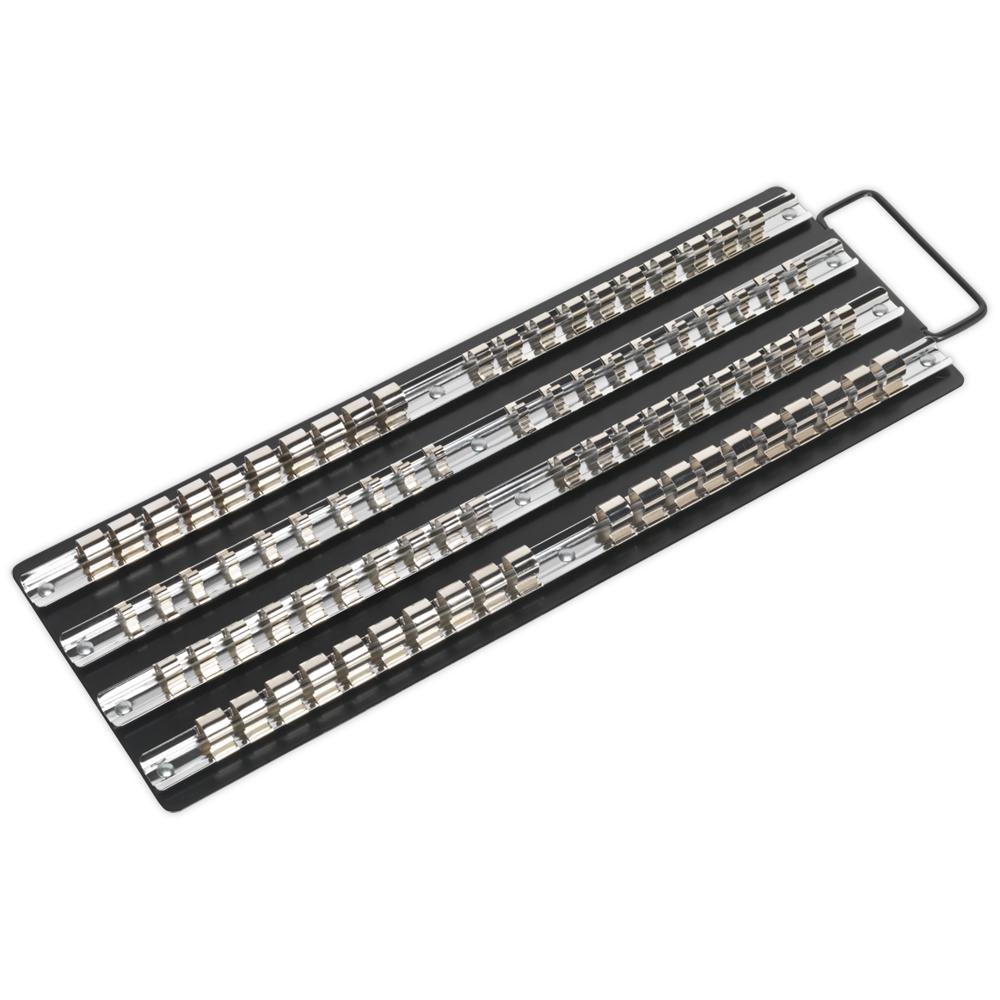 Sealey 1/4", 3/8" and 1/2" Drive Socket Rail Tray Combination