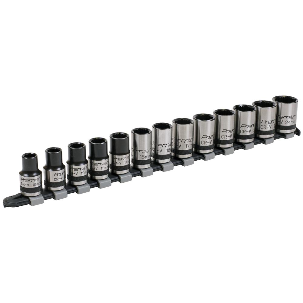 13 Piece Black Series 1/2" Drive Lock On Hexagon Socket Set