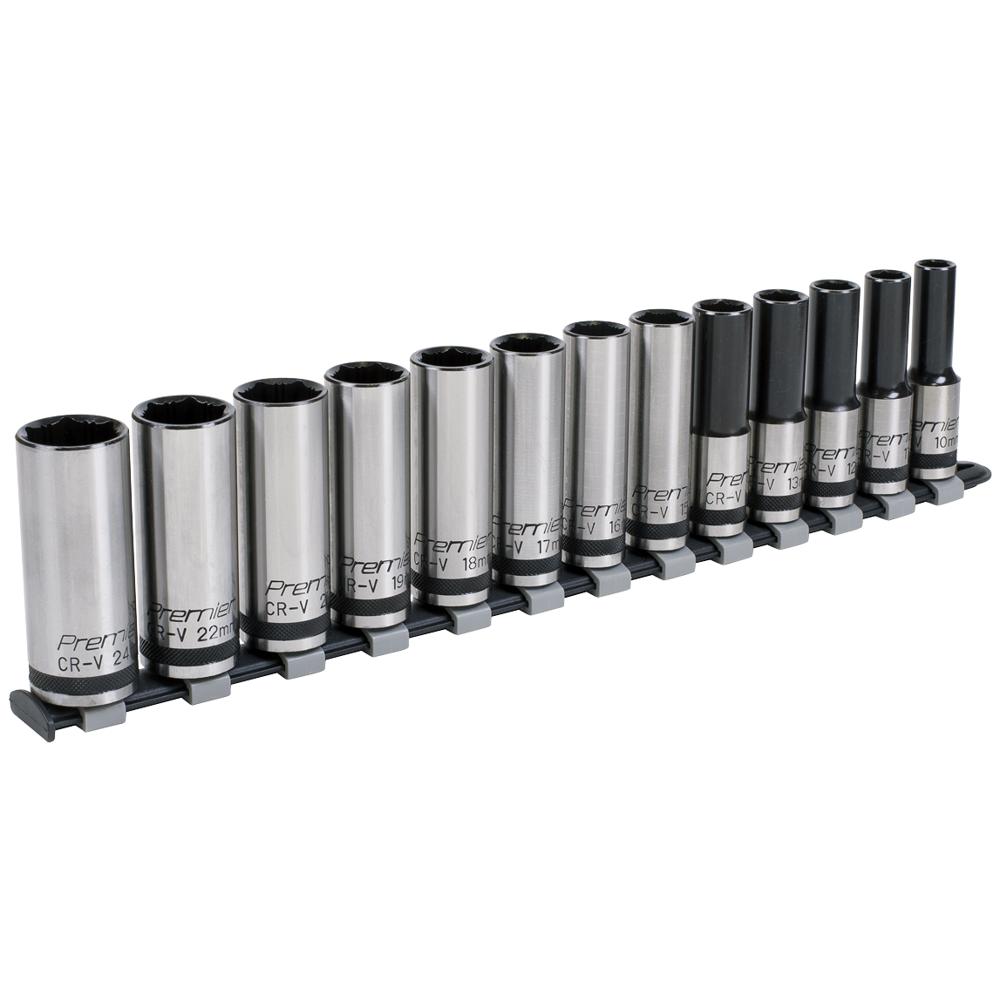 Sealey 13 Piece Black Series 1/2" Drive Deep Lock On Hexagon Socket Set 1/2