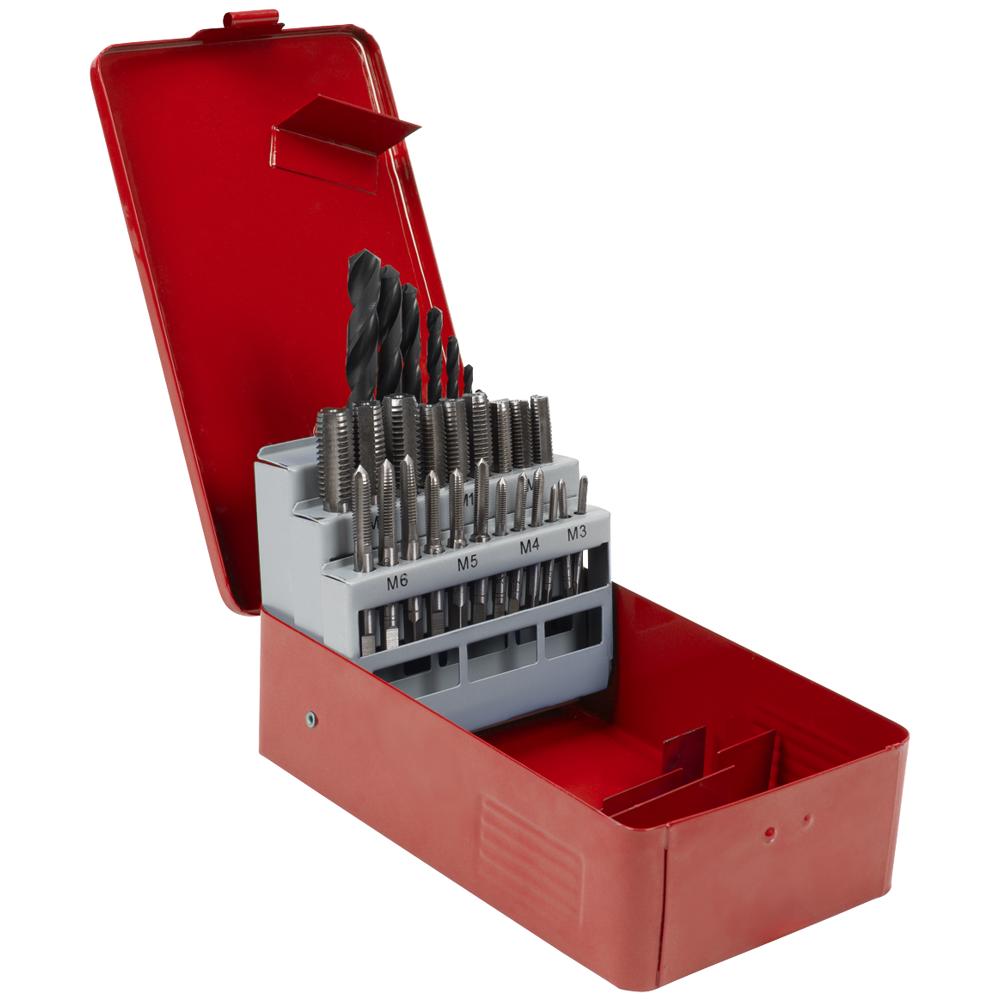 28 Piece Tap and Drill Bit Set Metric