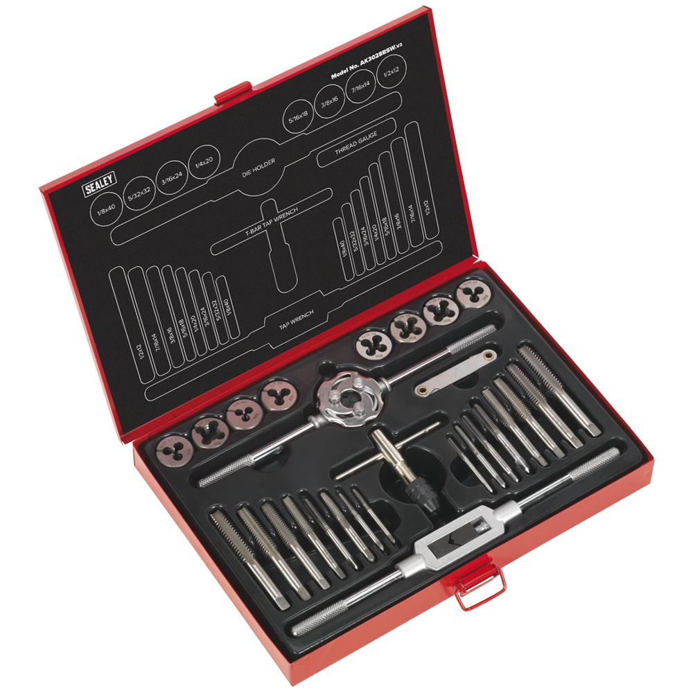 28 Piece Tap and Die Set Imperial BSW