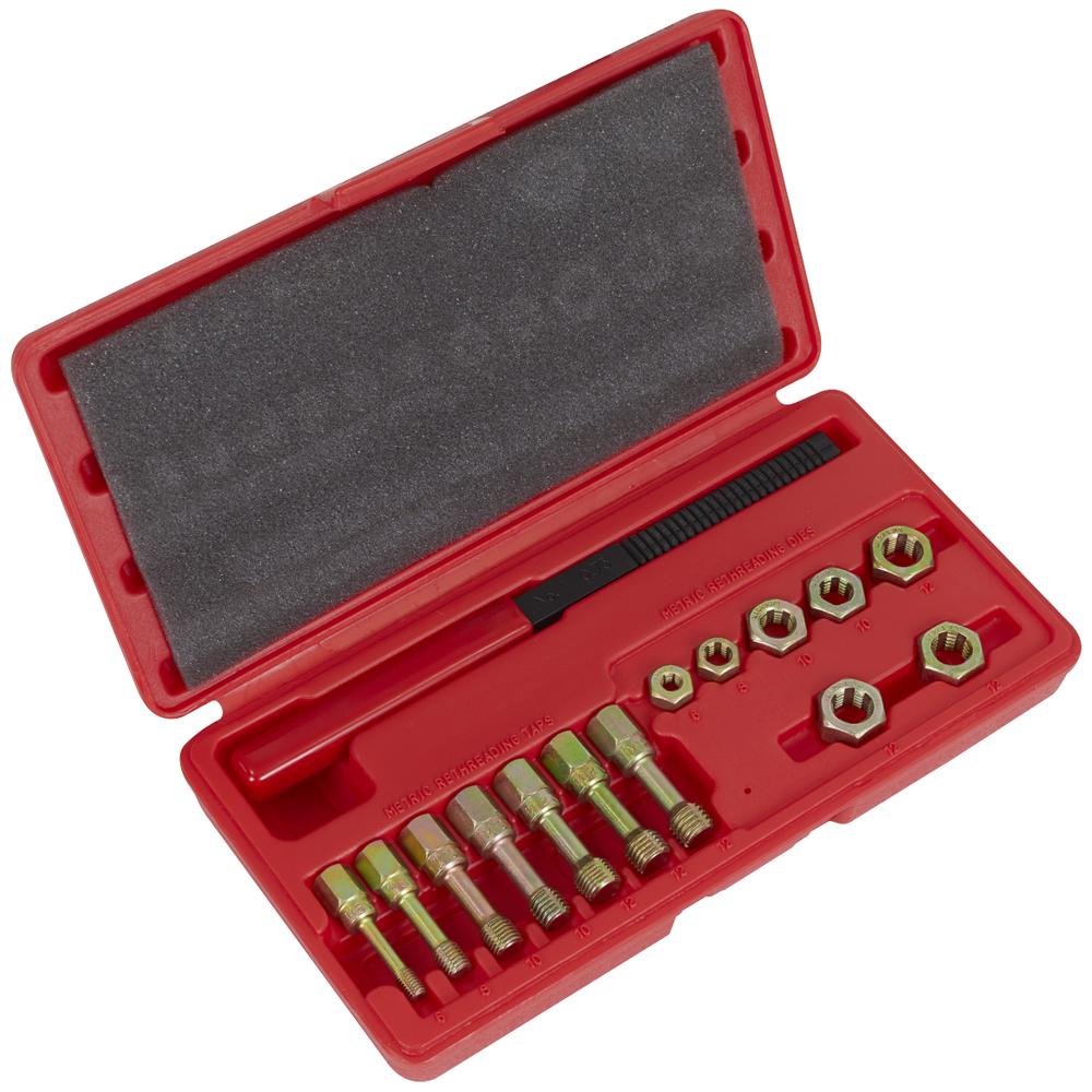 AK310 15 Piece Re-Threading Tap and Die Set Metric