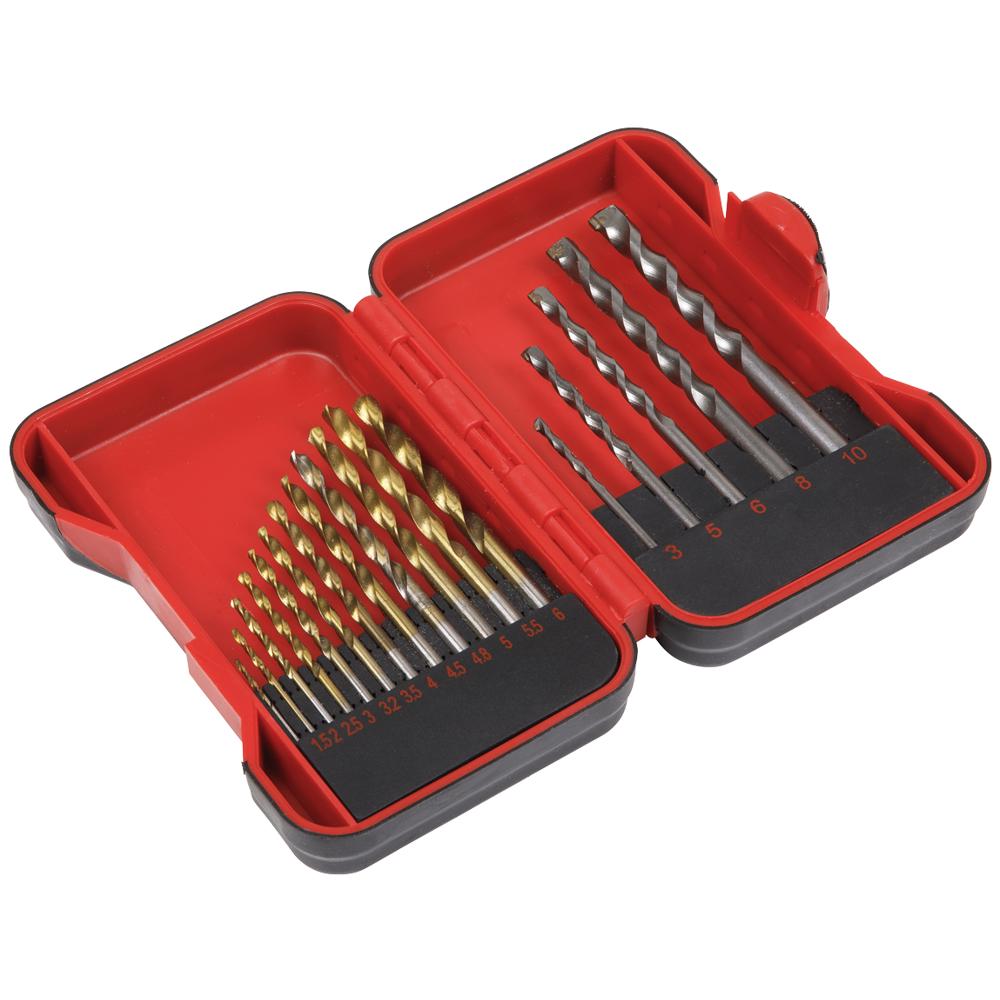17 Piece HSS and Masonry Drill Bit Set