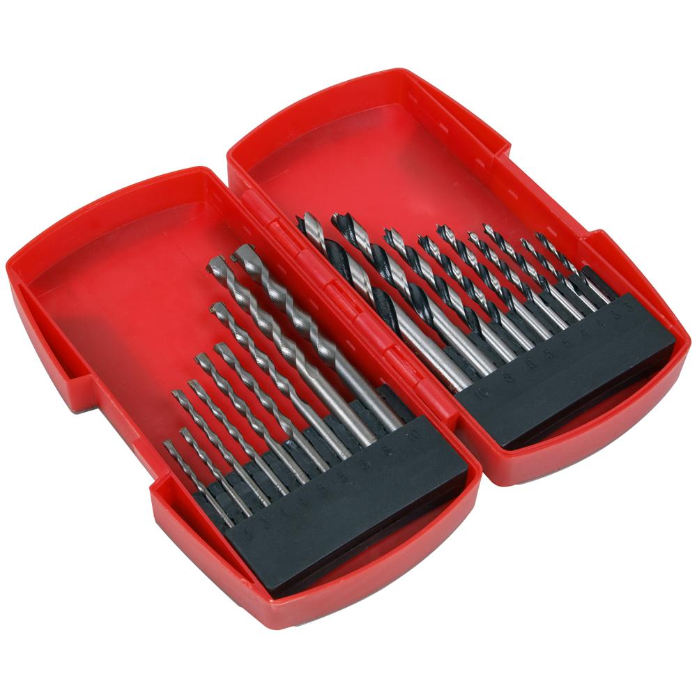 18 Piece Wood and Masonry Drill Bit Set