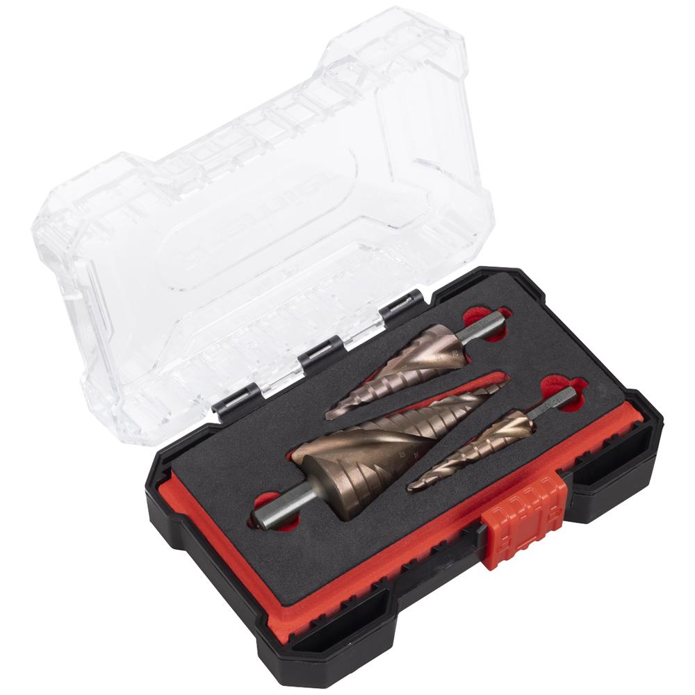 Sealey 3 Piece Spiral Fluted M2 HSS Step Drill Set