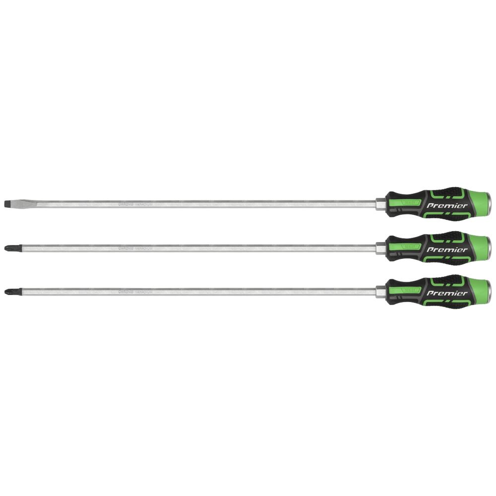 3 Piece Slotted and Phillips Hammer Thru Long Screwdriver Set