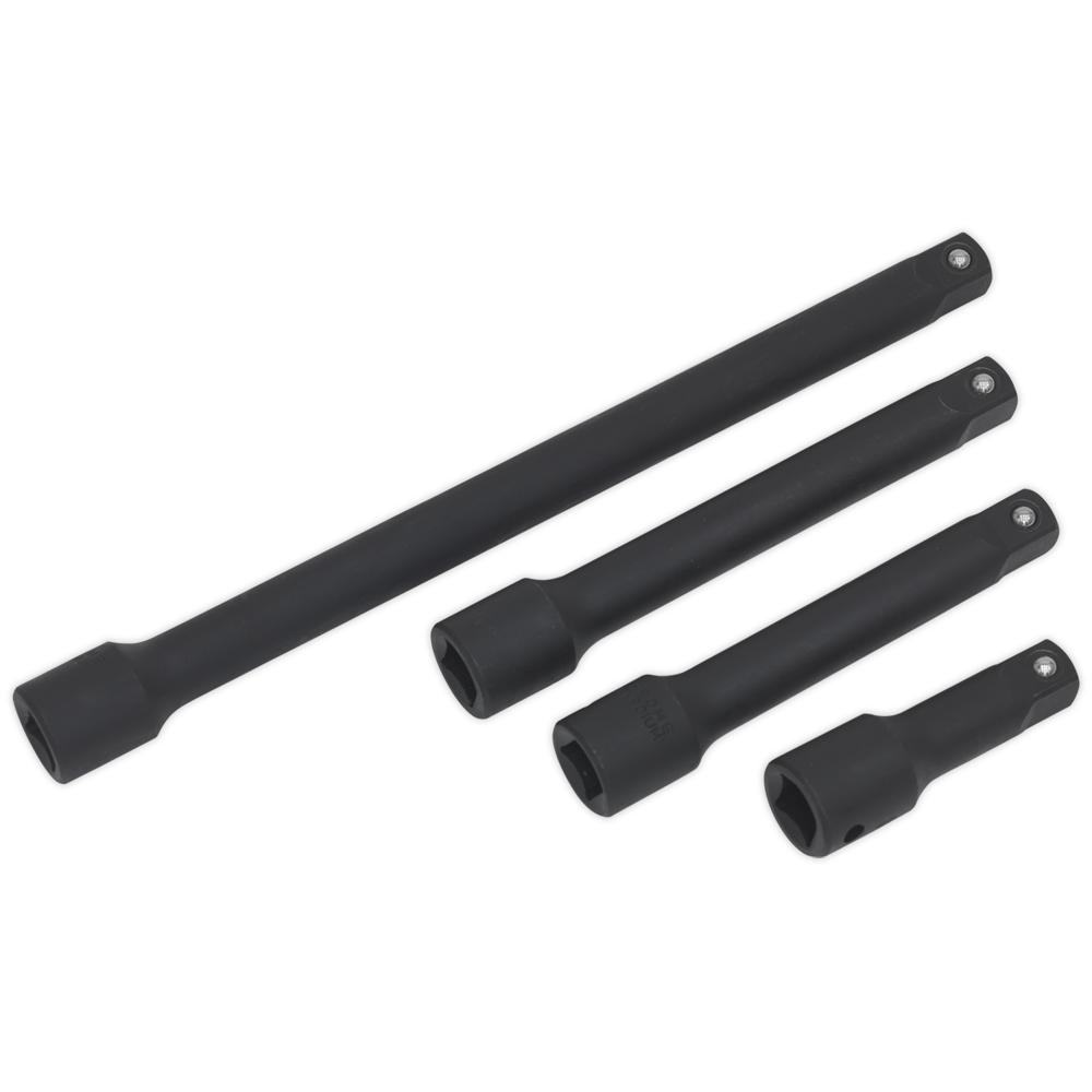 Sealey 4 Piece 1/2" Drive Impact Socket Extension Bar Set 1/2