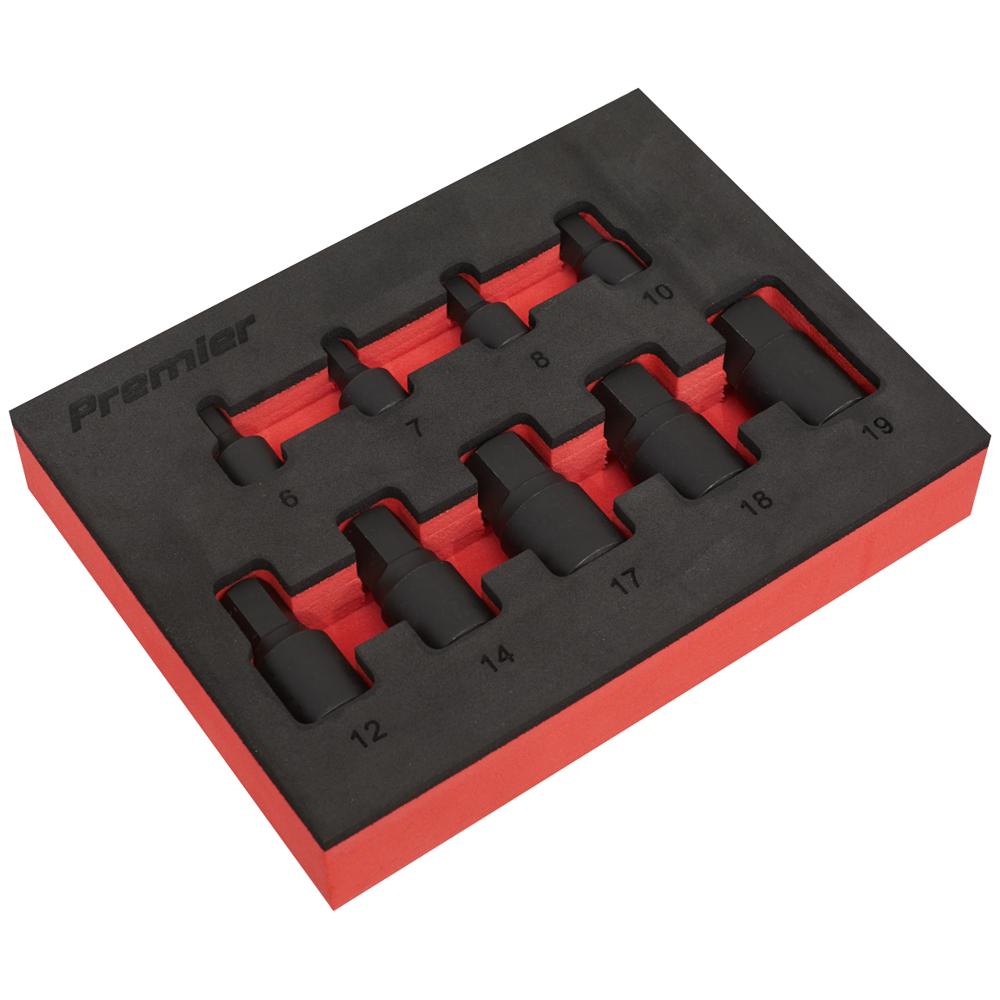 9 Piece 1/4" and 3/8" Drive Low Profile Impact Hex Socket Bit Set