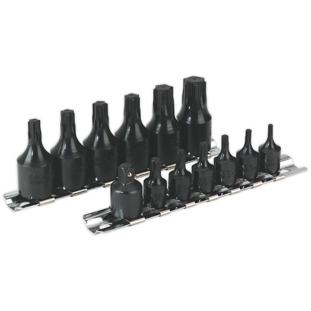 Sealey 13 Piece Combination Drive Impact Torx Socket Bit Set Combination
