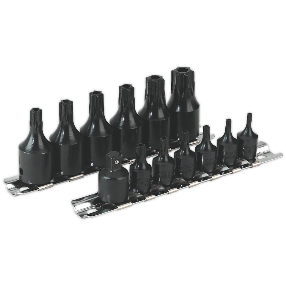 Sealey 13 Piece Impact Security Torx Socket Bit Set Combination