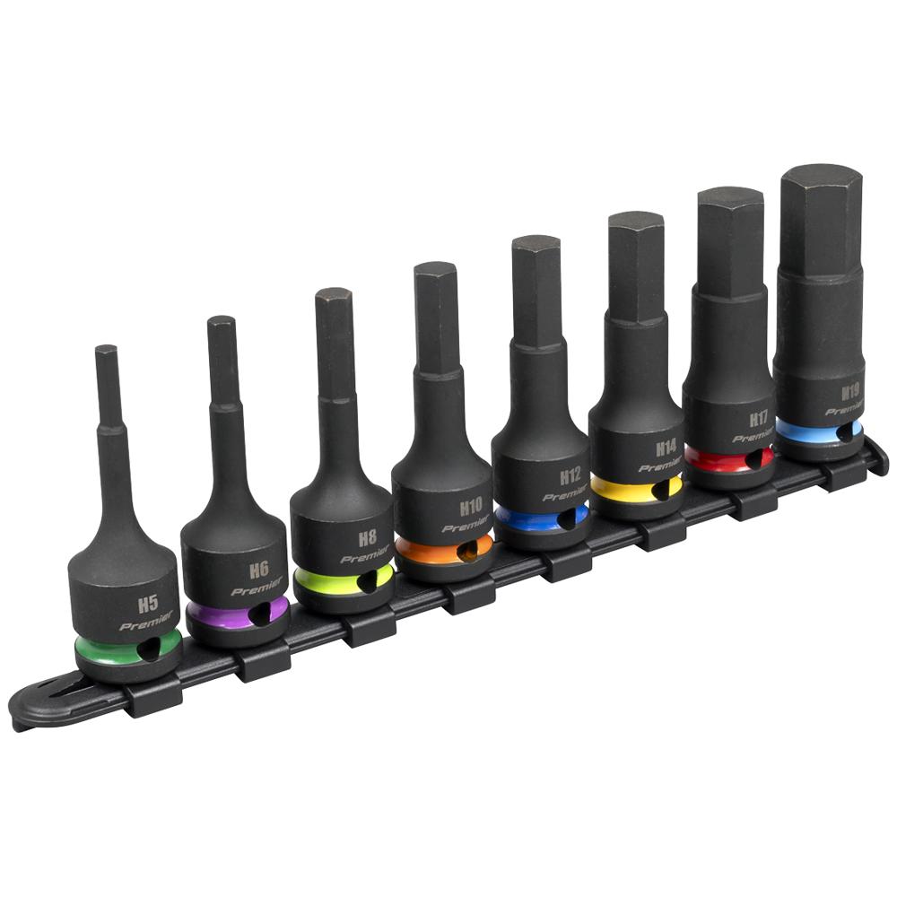 Sealey 1/2" Drive Impact Hexagon Socket Bit Set 1/2