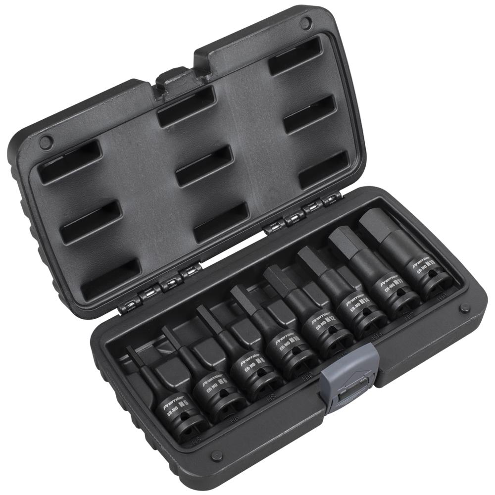 8 Piece 1/2" Drive Impact Hexagon Socket Bit Set Metric