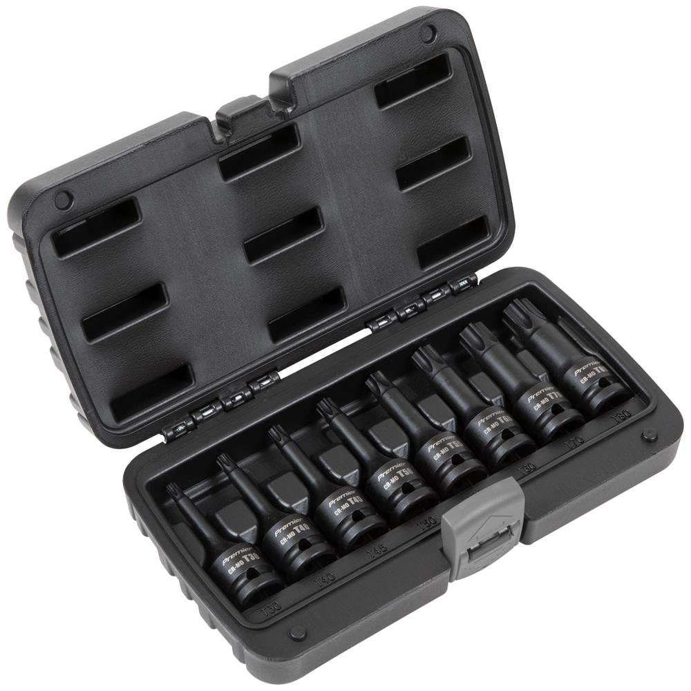 Sealey 8 Piece 1/2" Drive Impact Torx Socket Bit Set 1/2