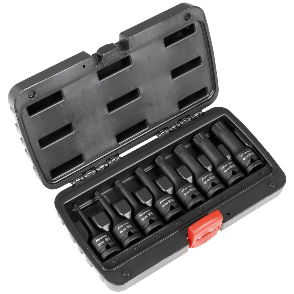 Sealey 8 Piece 1/2" Drive Impact Spline Socket Bit Set 1/2