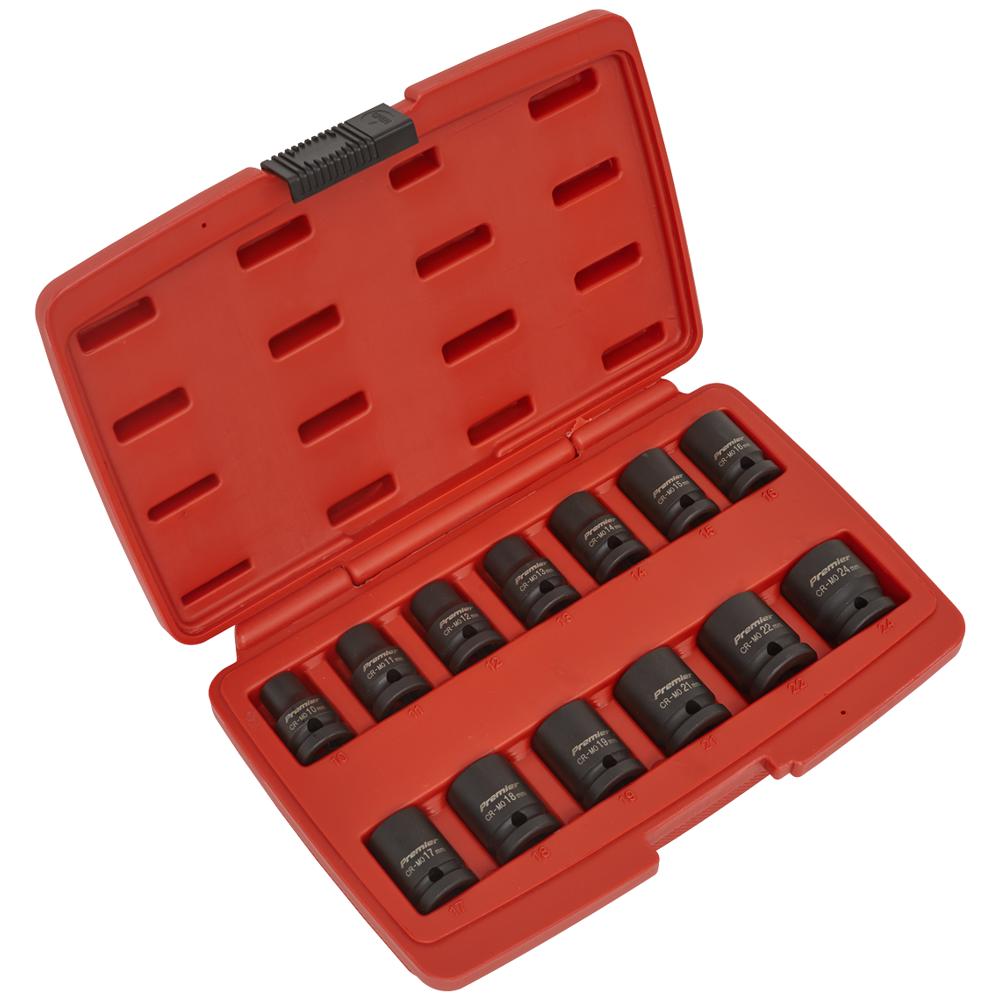 Sealey 13 Piece 1/2" Drive Bi Hexagon Impact Socket Set Metric 1/2