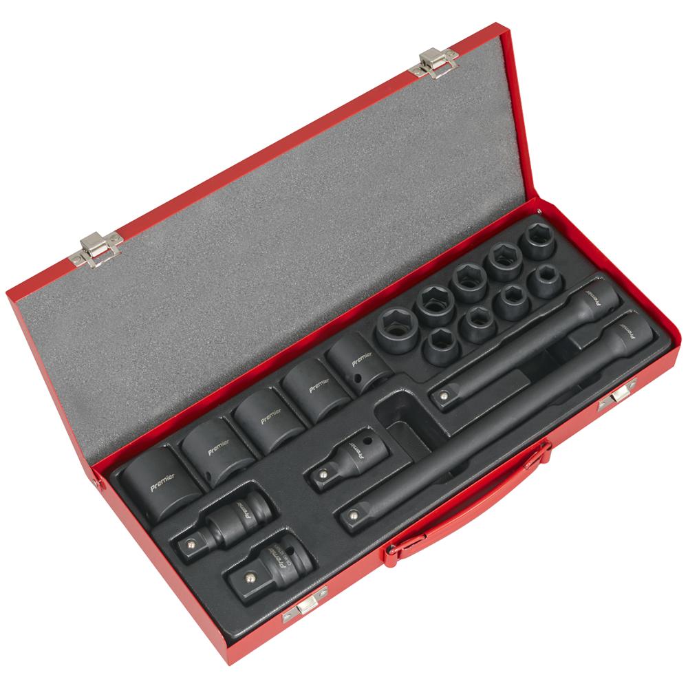 19 Piece 1/2" Drive Hexagon WallDrive Impact Socket Set Metric
