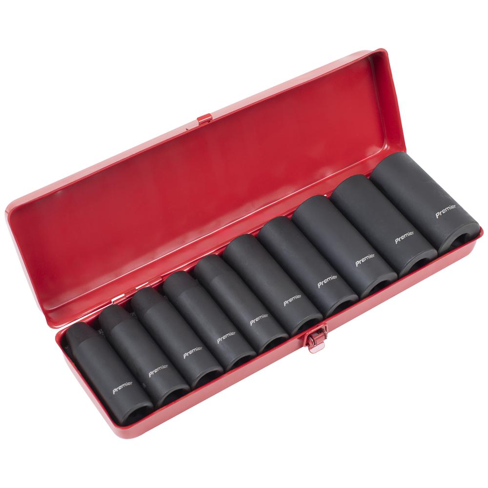 Sealey 11 Piece 1/2" Drive Deep Hexagon Impact Socket Set 1/2