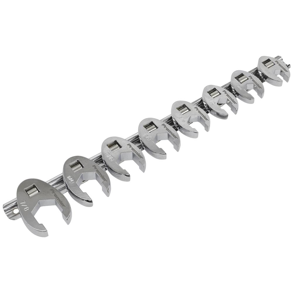 Sealey 8 Piece 3/8" Drive Crow Foot Spanner Set Imperial