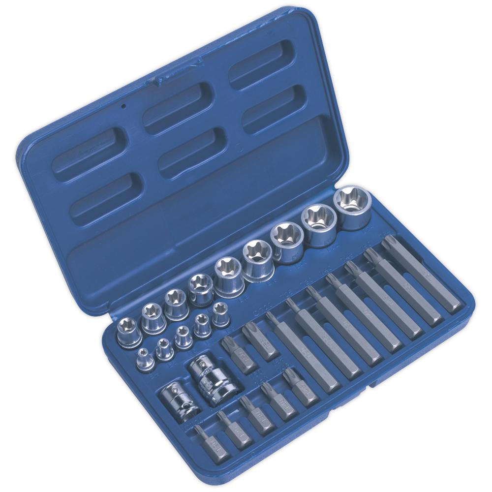 Sealey 30 Piece Combination Drive Torx Socket and Bit Set Combination
