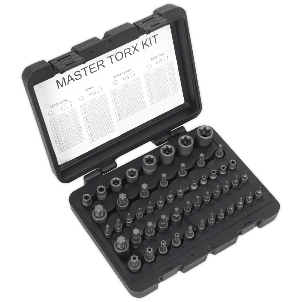 Sealey 52 Piece Torx Master 1/4", 3/8" and 1/2" Drive Socket Set Combination