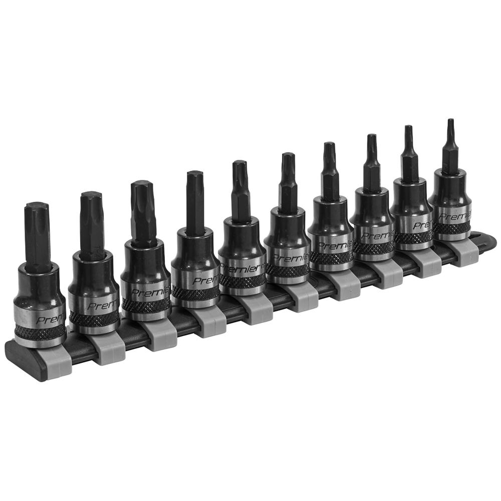 Sealey 10 Piece Black Series 3/8" Drive Torx Socket Bit Set 3/8
