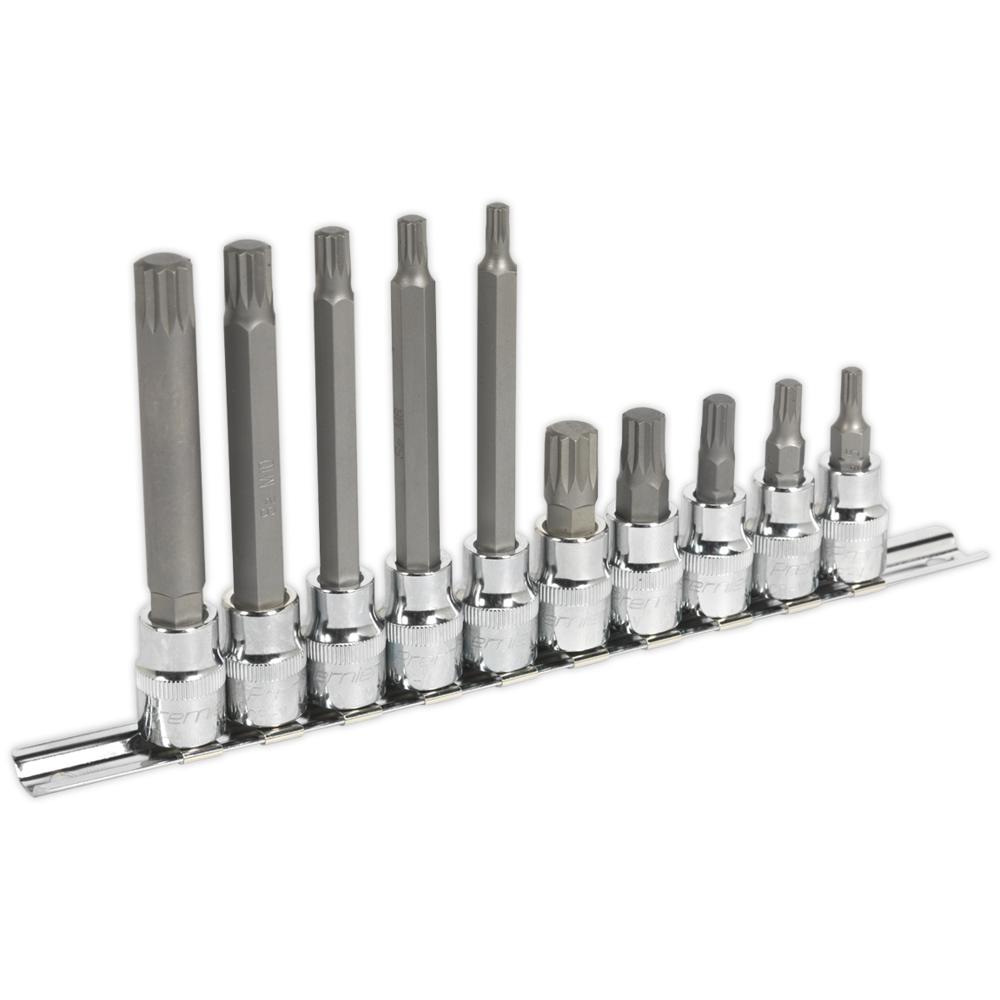 10 Piece 3/8" Drive Spline Socket Bit Set