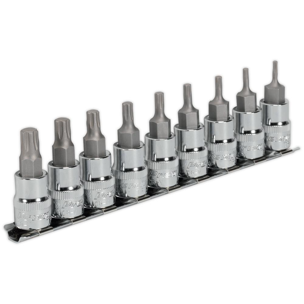 Sealey 9 Piece 3/8" Drive Torx Plus Socket Bit Set 3/8" 50mm
