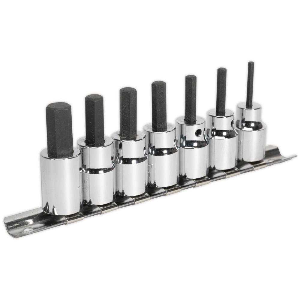 7 Piece 3/8" Drive Hexagon Socket Bit Set Metric