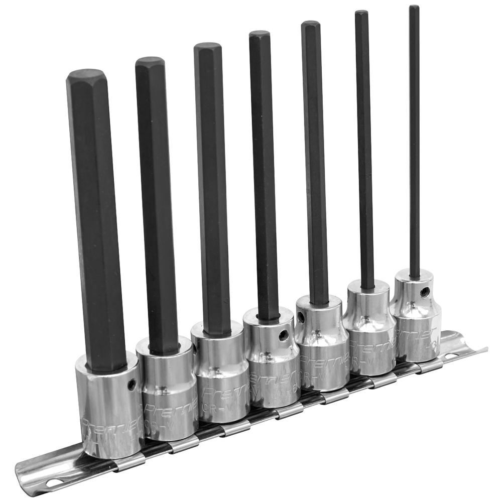 7 Piece 3/8" Drive Long Reach Hexagon Socket Bit Set