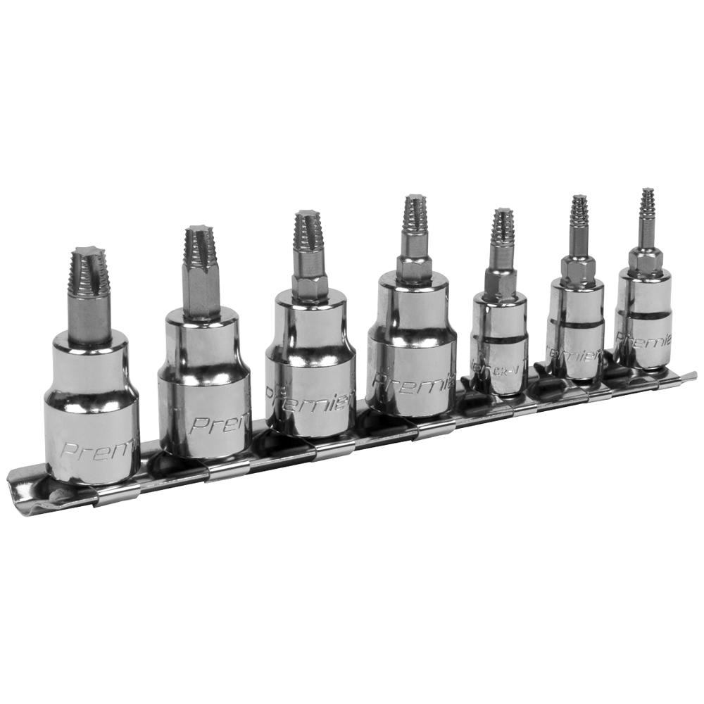 Sealey 7 Piece 1/4" and 3/8" Drive Lock On Torx Socket Bit Set Combination