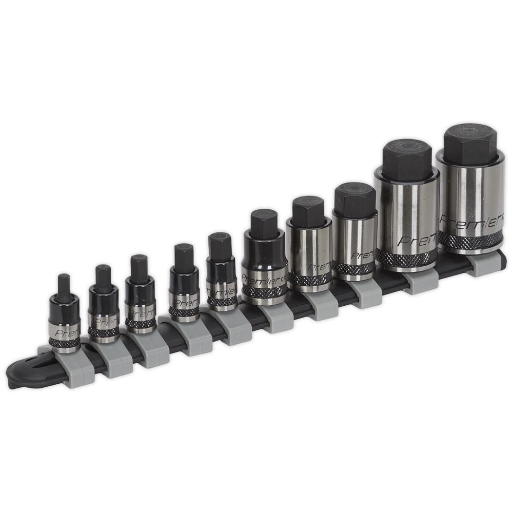 Sealey Premier 10 Piece Combination Drive Hex Socket Bit Set Metric Combination