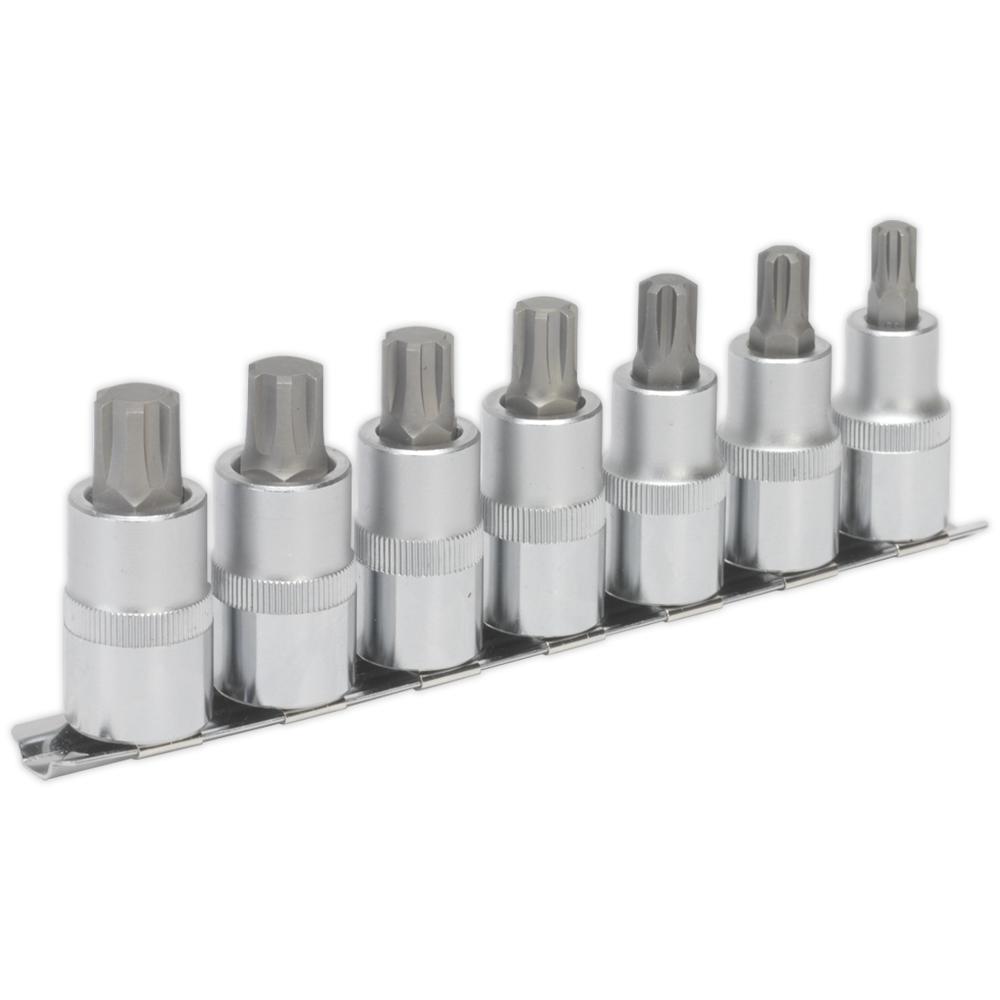 Sealey 7 Piece 1/2" Drive Ribe Socket Bit Set 1/2