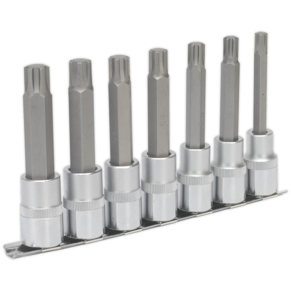 Sealey 7 Piece 1/2" Drive Ribe Socket Bit Set 1/2