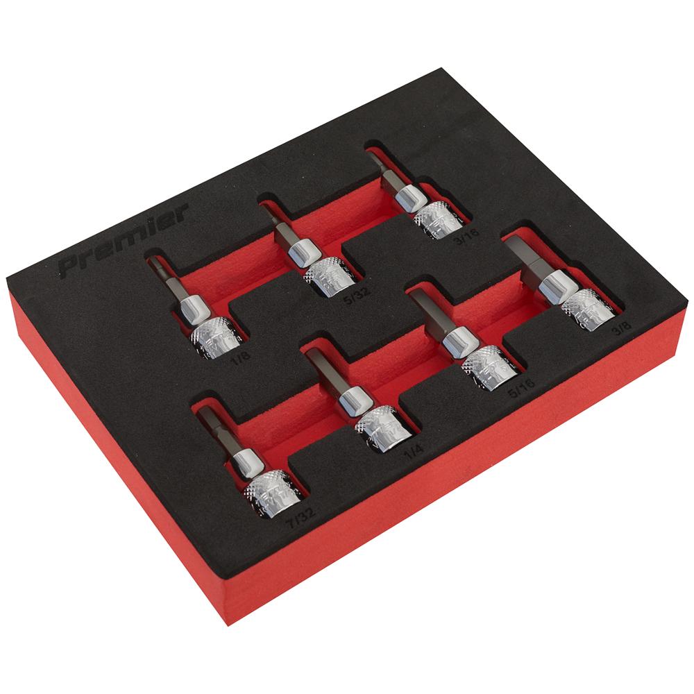 7 Piece 3/8" Drive Hex Socket Bit Set Imperial