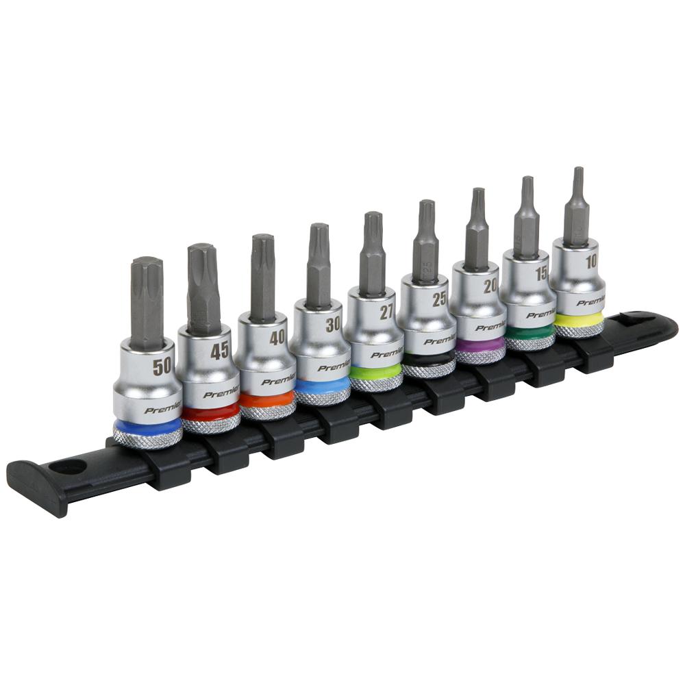 9 Piece Colour Coded 3/8" Drive Torx Socket Bit Set