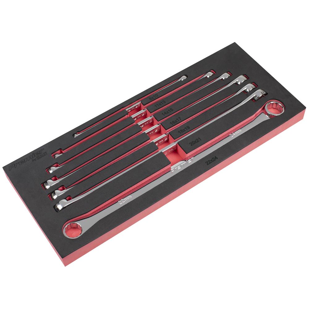 Sealey AK6311 6 Piece Extra Long Deluxe Ring Spanner Set Metric