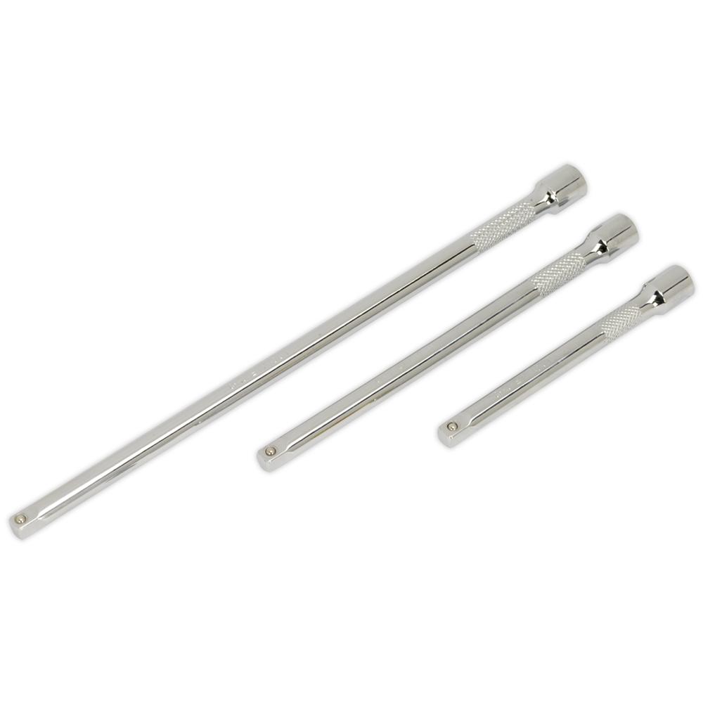 Sealey 3 Piece 1/4" Drive Socket Extension Bar Set 1/4