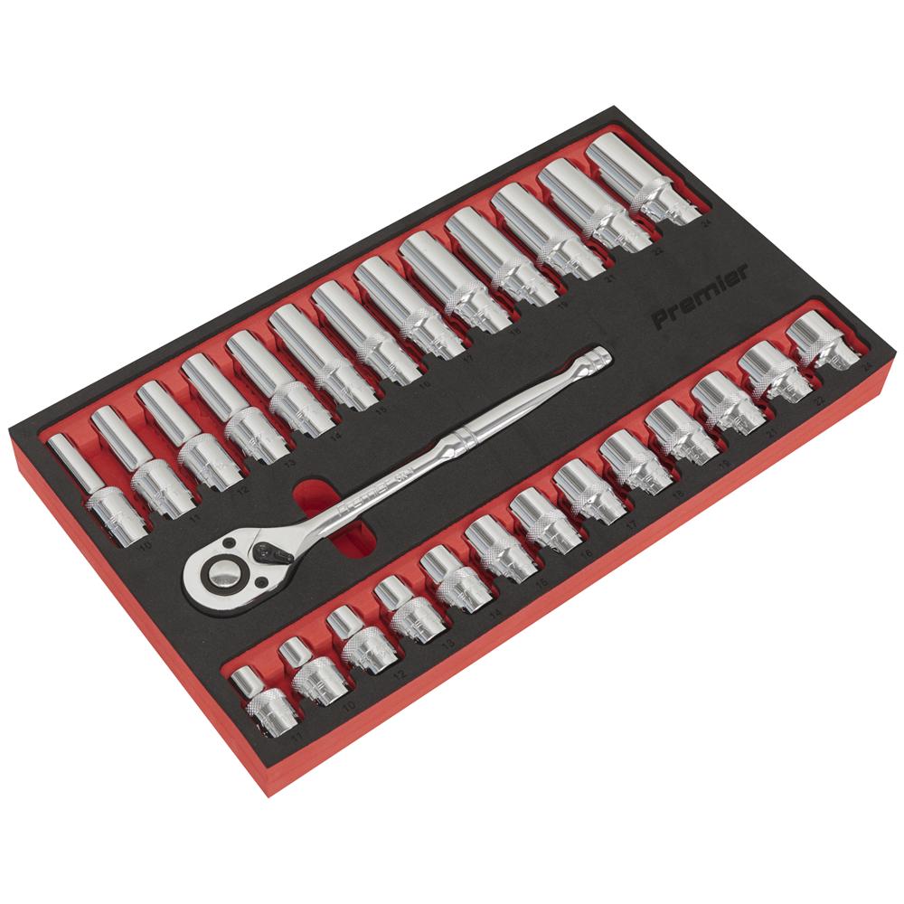 27 Piece 1/2" Drive Socket Set in Foam Module