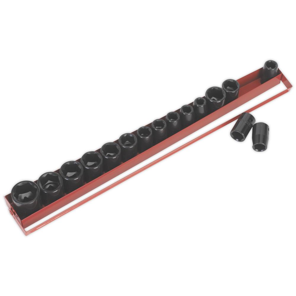 Sealey 17 Piece 1/2" Drive Hexagon Impact Socket Set Metric and Imperial 1/2