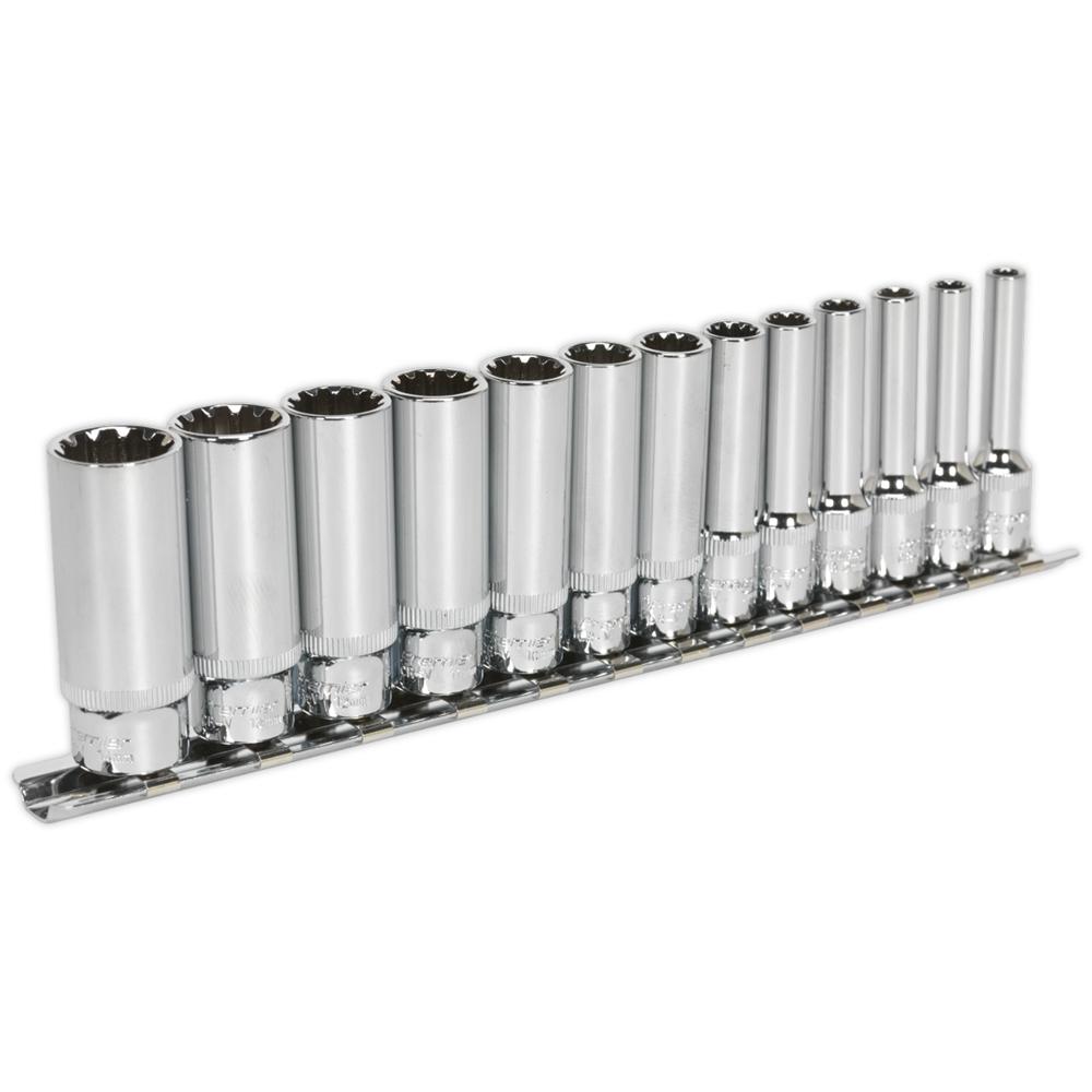 Sealey 13 Piece 1/4" Drive Deep Total Drive Socket Set 1/4