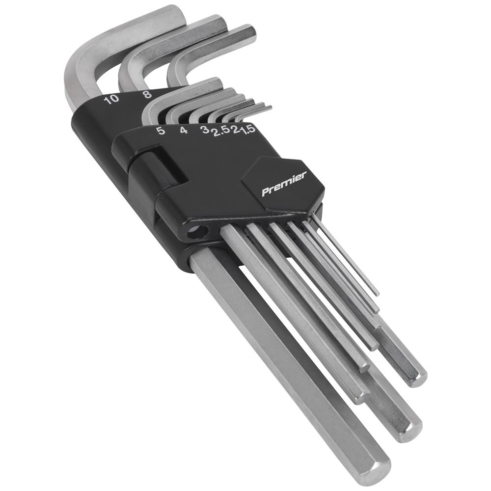 9 Piece Long Hexagon Allen Key Set Metric