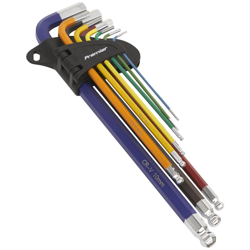 Click to view product details and reviews for Sealey Ak7191 9 Piece Colour Extra Long Ball End Hexagon Allen Key Set Metric.