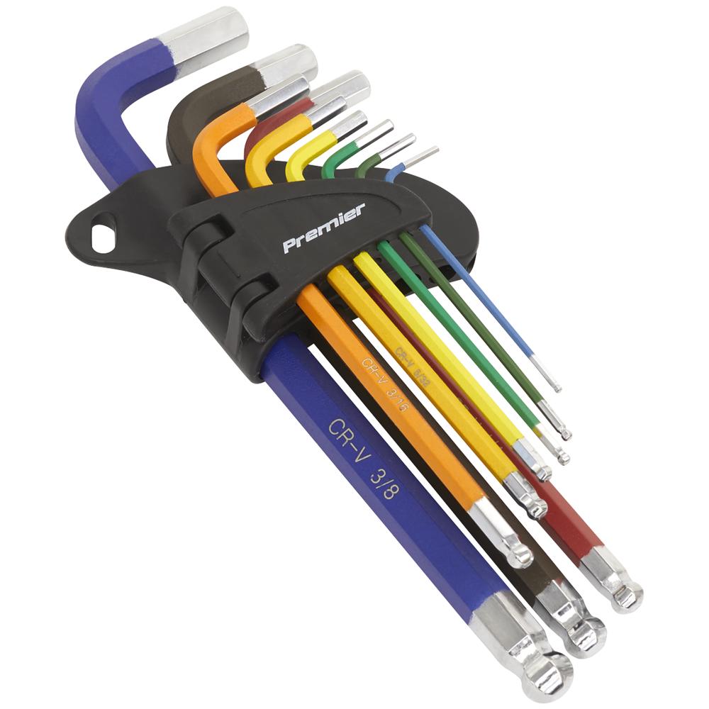 Click to view product details and reviews for Sealey 9 Piece Colour Coded Long Ball End Hex Key Set Imperial. Click to view product details and reviews for Sealey 9 Piece Colour Coded Long Ball End Hex Key Set Imperial.