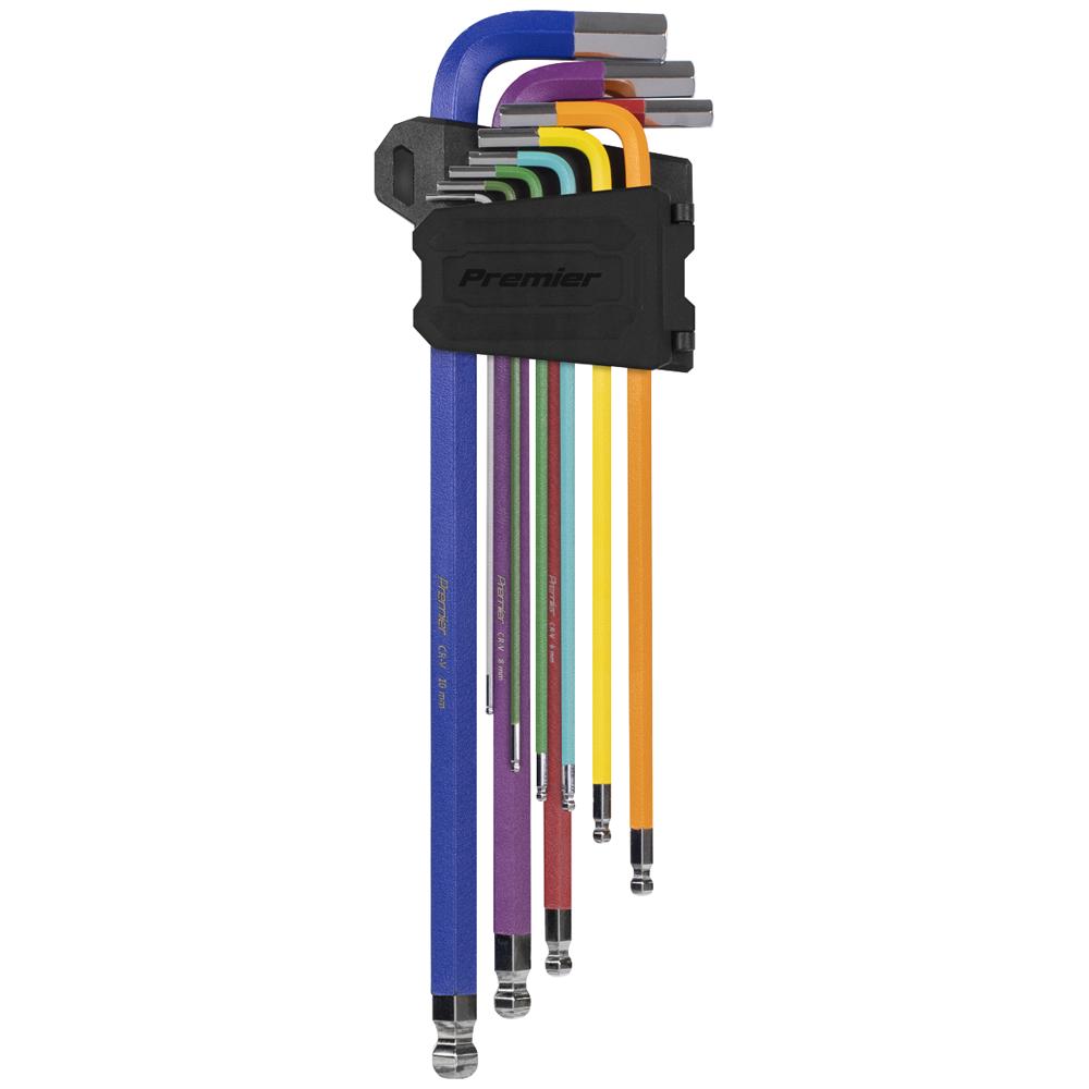 Click to view product details and reviews for Sealey 9 Piece Colour Coded Extra Long Ball End Hex Key Set Imperial.