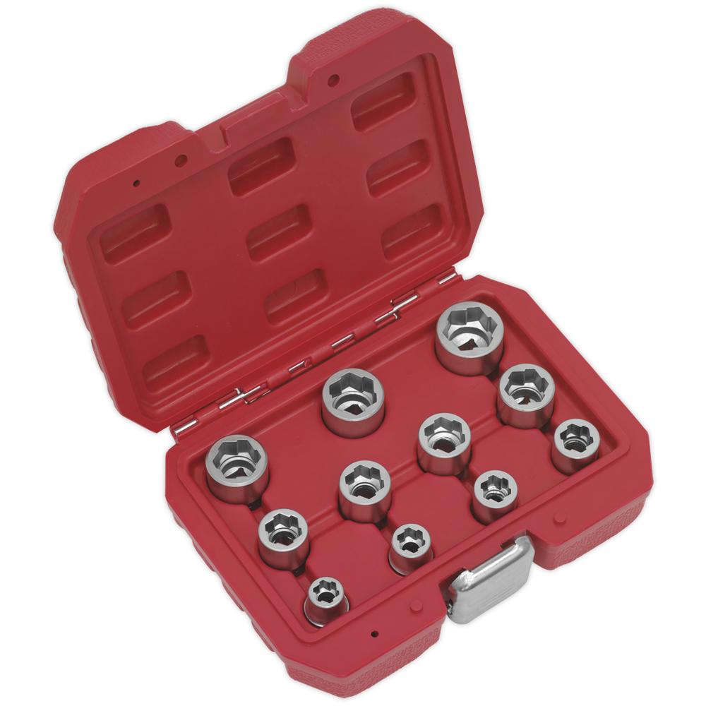 Sealey 11 Piece 3/8" Drive Bolt Extractor Socket Set Metric 3/8