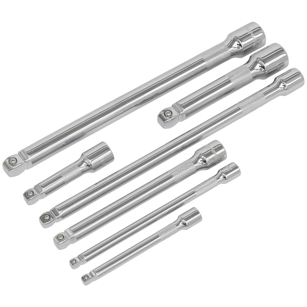 Sealey 7 Piece Combination Drive Wobble / Rigid Socket Extension Bar Set Combination