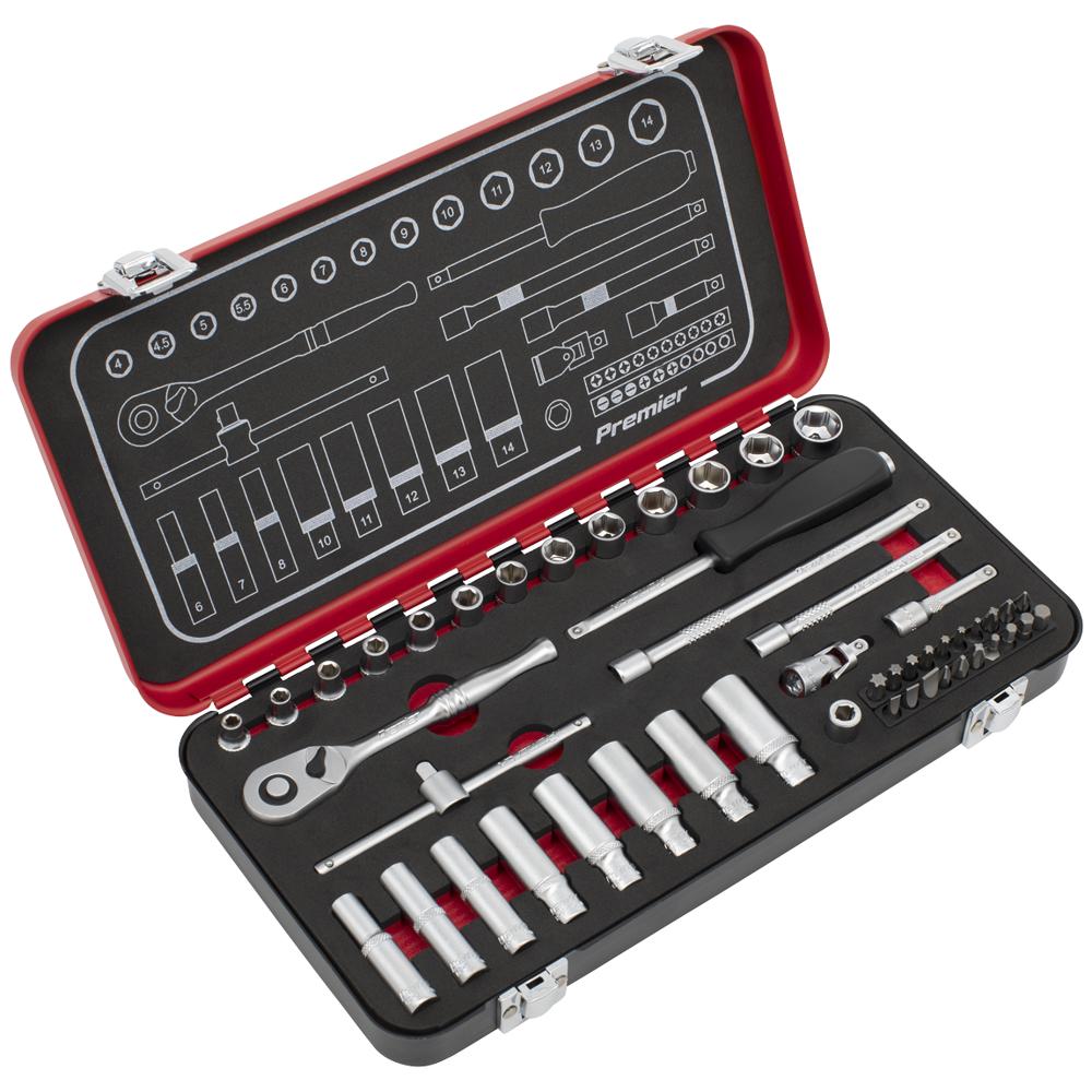 Premier Platinum Series 49 Piece 1/4" Drive Socket Set